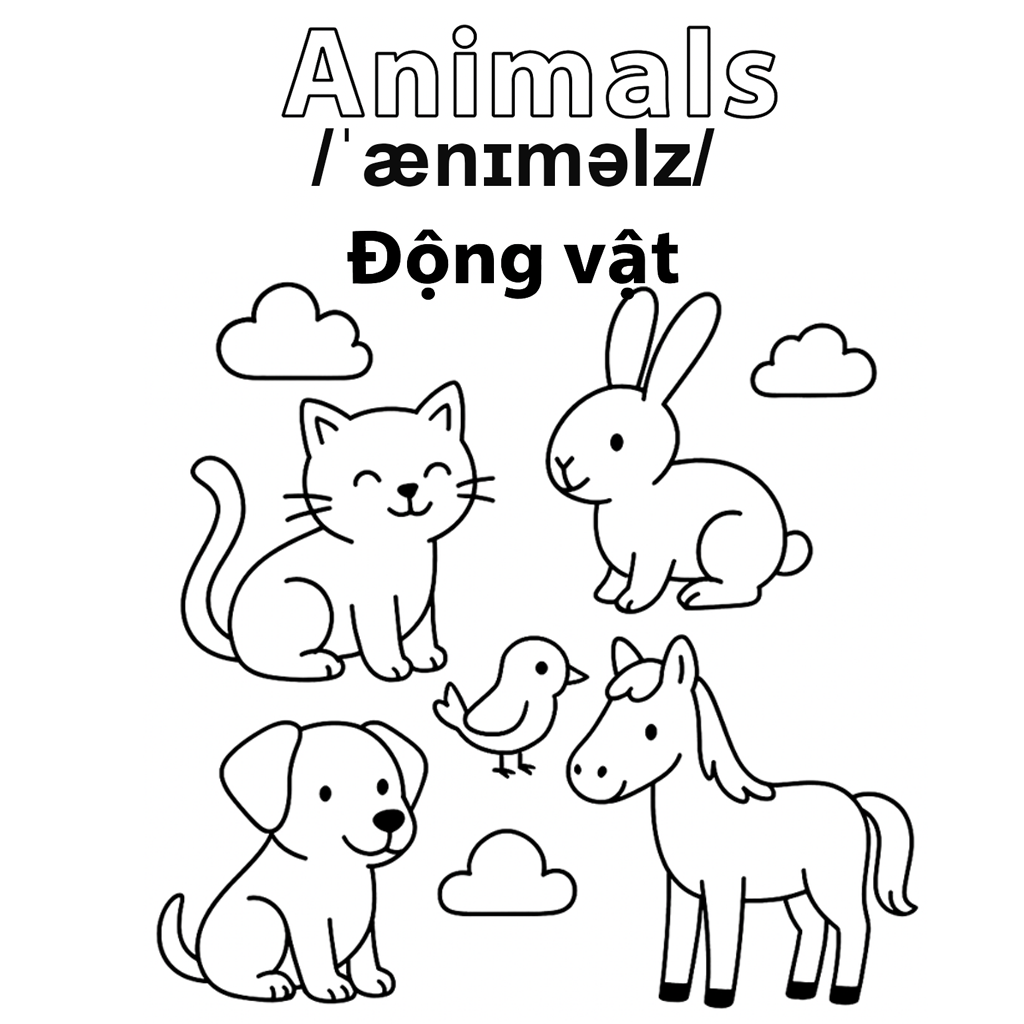 Flashcard Từ Vựng Tiếng Anh - Chủ Đề Động Vật 🐶🐔🐴