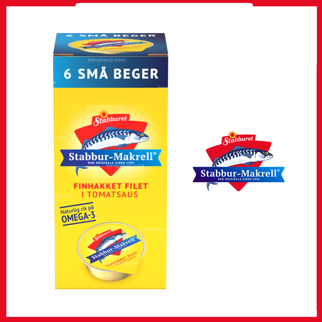 Cá Thu NaUy Sốt Cà Stabbur-Makrell - Bằm nhuyễn [6 x 22g]
