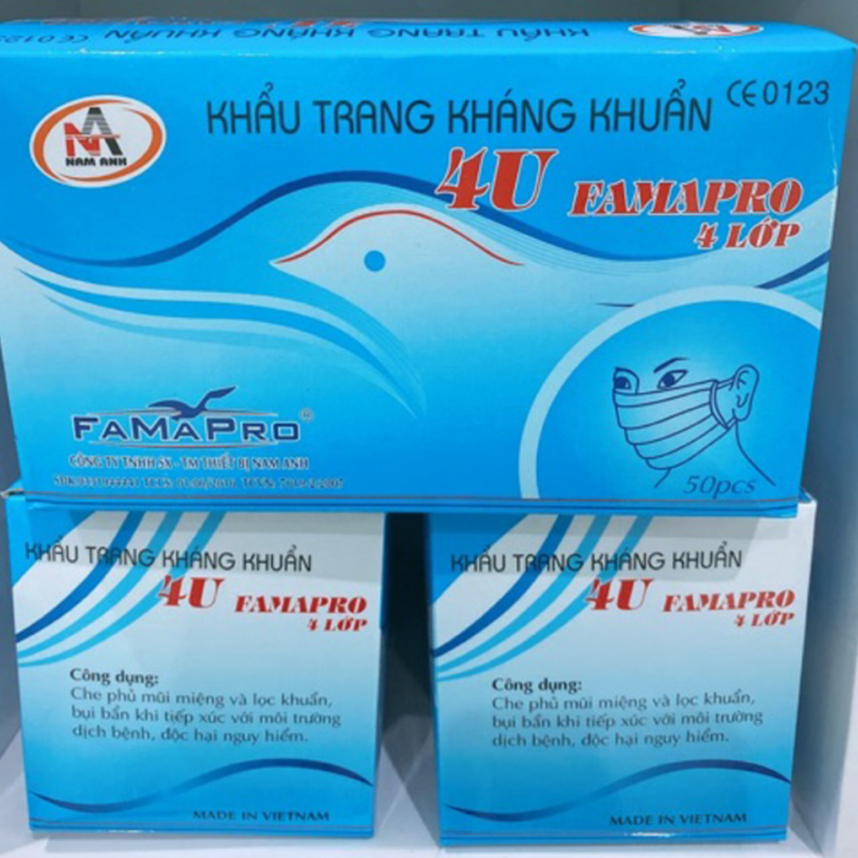 Khẩu Trang Y Tế Kháng Khuẩn FamaPro bao gồm 4 lớp