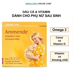 Ammende LIFELINE CARE  - Dầu cá, vitamin, canxi Na Uy dành cho phụ nữ sau sinh - 1 hộp 30 liều