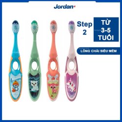 Bàn chải đánh răng Jordan Step 2 (3-5 tuổi), Lông mềm