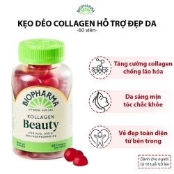 Kẹo dẻo Collagen hỗ trợ đẹp da, tóc và móng Biopharma Kollagen Beauty - hộp 60 viên