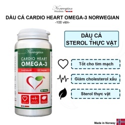 Dầu cá và Sterol thực vật Omega-3 hỗ trợ tim mạch Norwegian Cardio Heart Na Uy - Hộp 100 viên