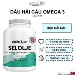Dầu hải cẩu Omega 3 Selolje Vitality Line nội địa Na Uy (250 viên)
