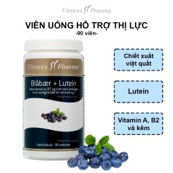 ​Fitness Pharma Bilberry & Lutein và Vitamin A, B2, Kẽm hỗ trợ thị lực | Hộp 90 viên