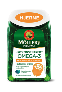 Dầu cá Omega 3 Möller's Pharma Hoykonsentrert Hjerne | Hỗ trợ Não | hộp 80 viên