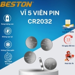 Vỉ 5 viên pin CR2032 Beston Pin cúc áo 3V dùng cho điều khiển xe máy ,điều khiển quạt, cân điện tử